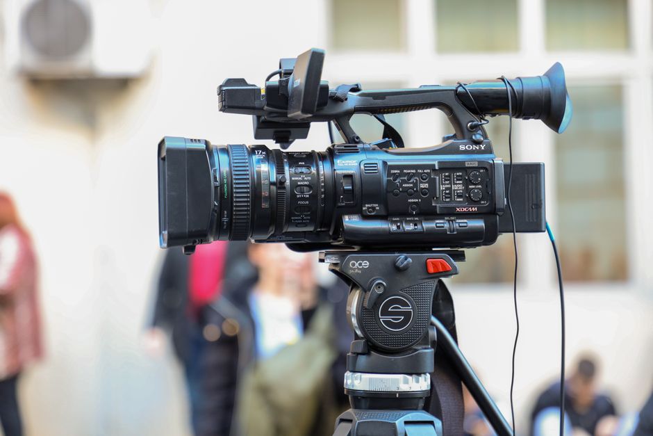 Professional wedding videographer equipment capturing a cinematic shot